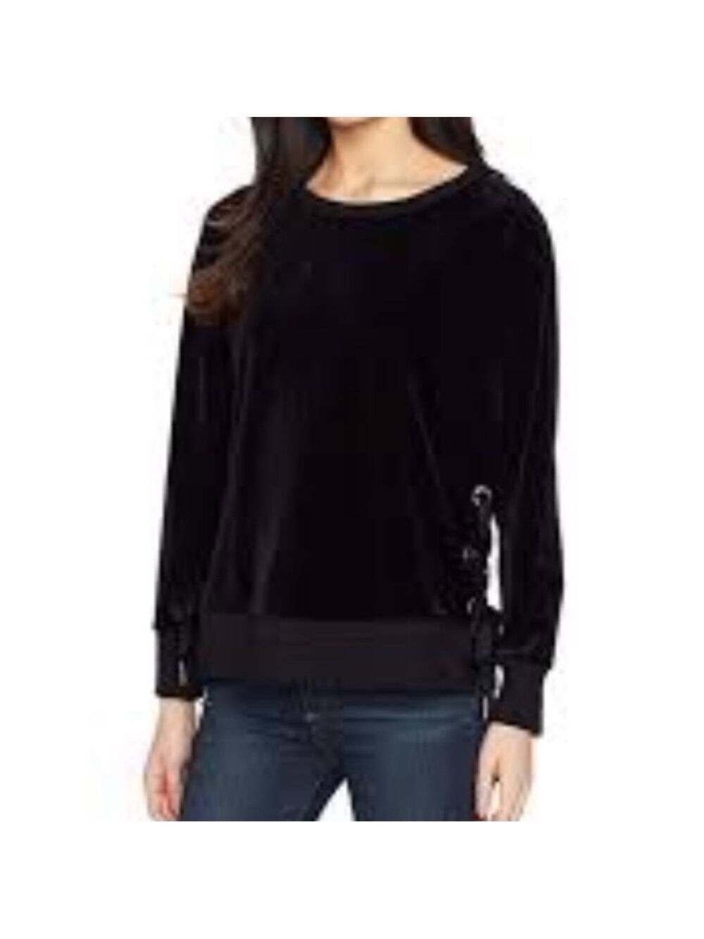 N:PHILANTHROPY Felix Velvet Crew Sweatshirt in Velvet Black